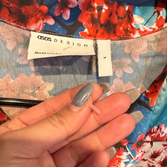 ASOS- NWOT Floral Button Down Shirt Size Large - Picture 13 of 13